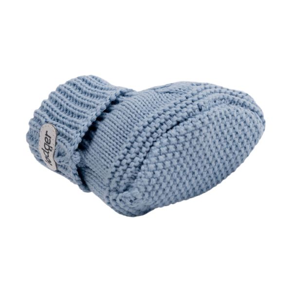 Lodger Gebreide Slofjes Met Kabel - Maat 0-6 Mnd - Blue Fogg
