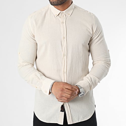 Chemise Manches Longues Beige