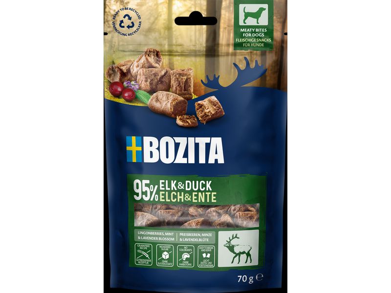 Bozita Leckerli Meaty Bites Elch & Ente 70 g Snack für Hunde