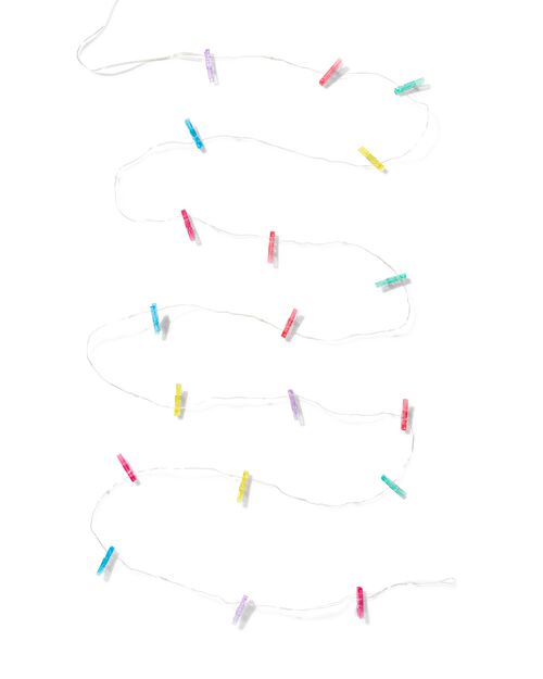 guirlande lumineuse 3,25m avec 20 lumières et 19 clips colorés