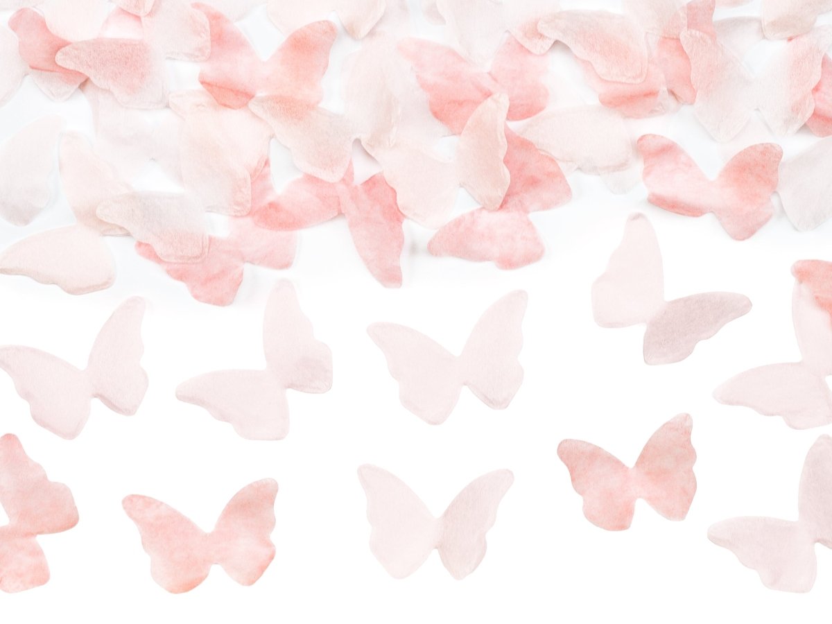 Vlinder Confetti Kanon Lichtroze 20cm