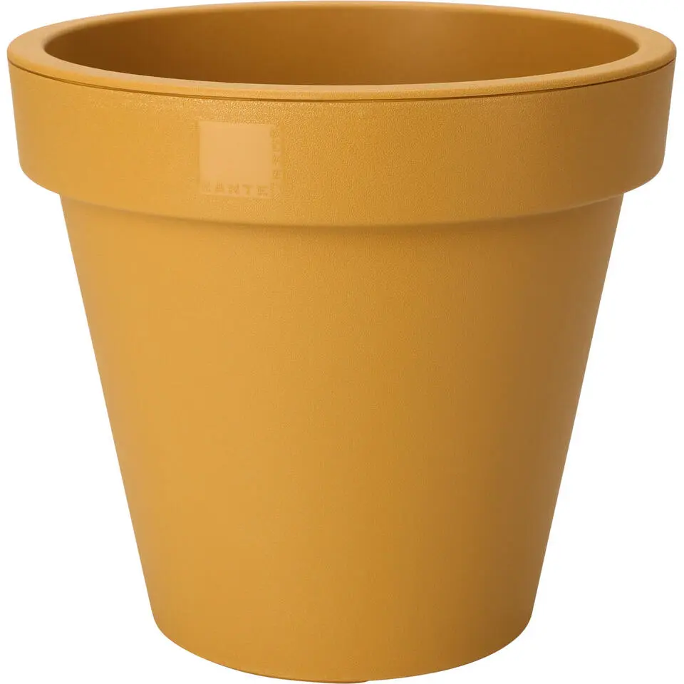 Pro Garden Plantenpot/bloempot - kunststof - okergeel - 20cm