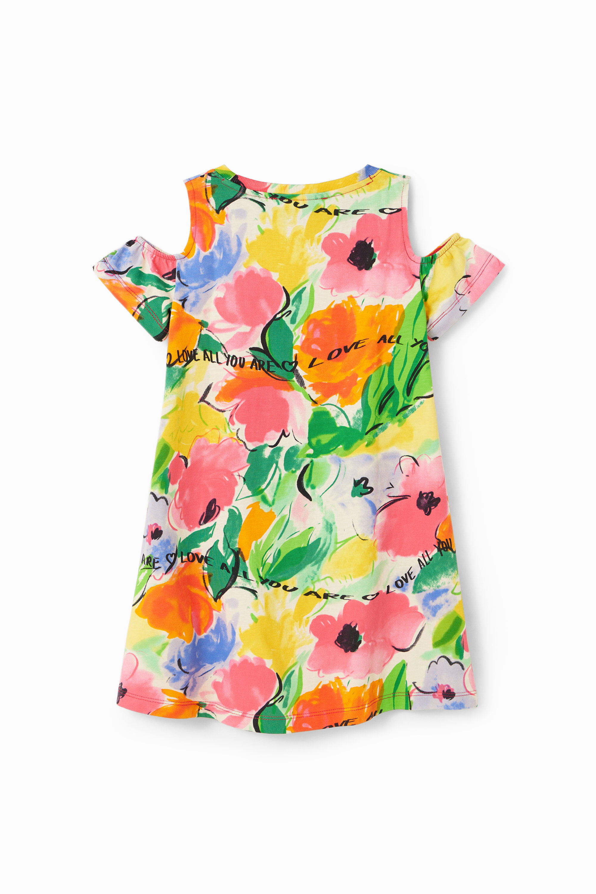 Robe t-shirt découpes fleurs