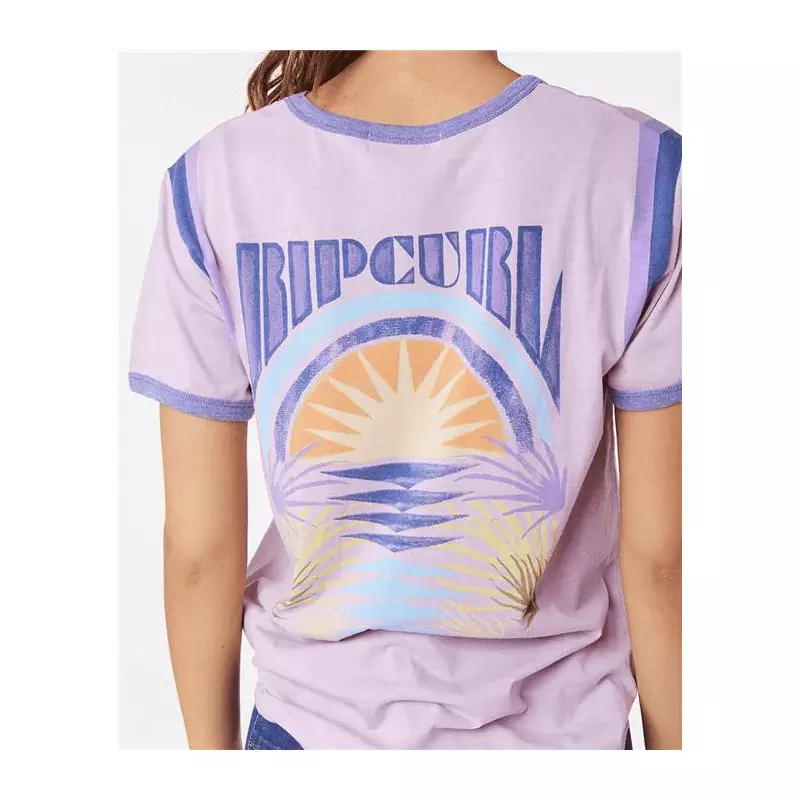 Teeshirt femme RIPCURL Ringer Surf Revival Tee Lilac