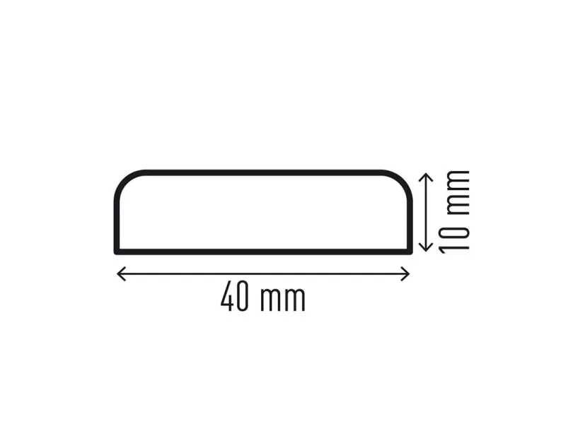 Durable S10, Plast, Sort, Gul, Flad, 1000 mm, 40 mm, Kina