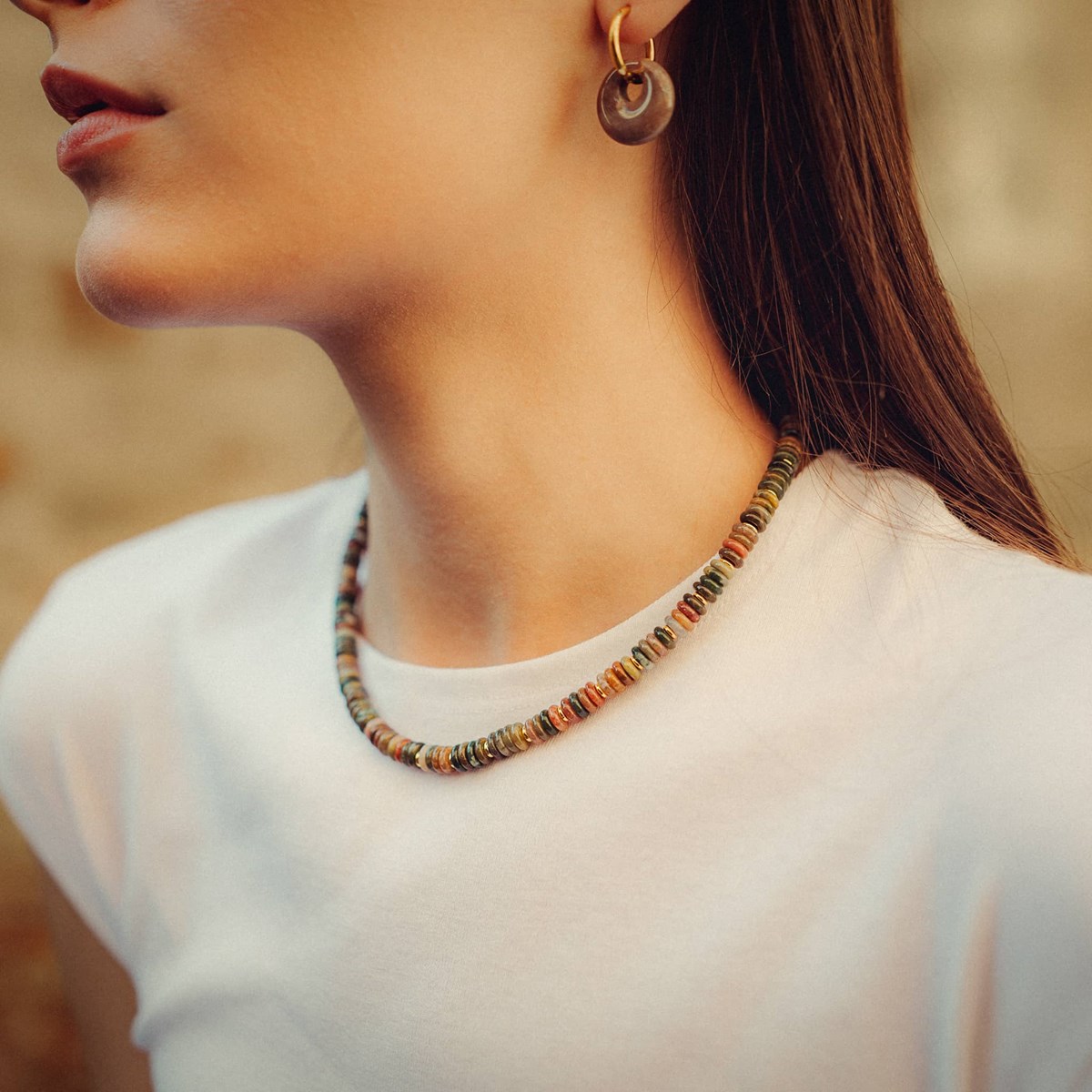 Boucles d'oreilles Blima en pierres Agate Indienne