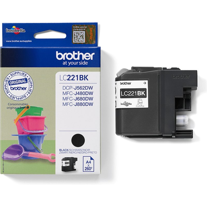 Brother LC221BK cartouche d'encre 1 pièce(s) Original Noir