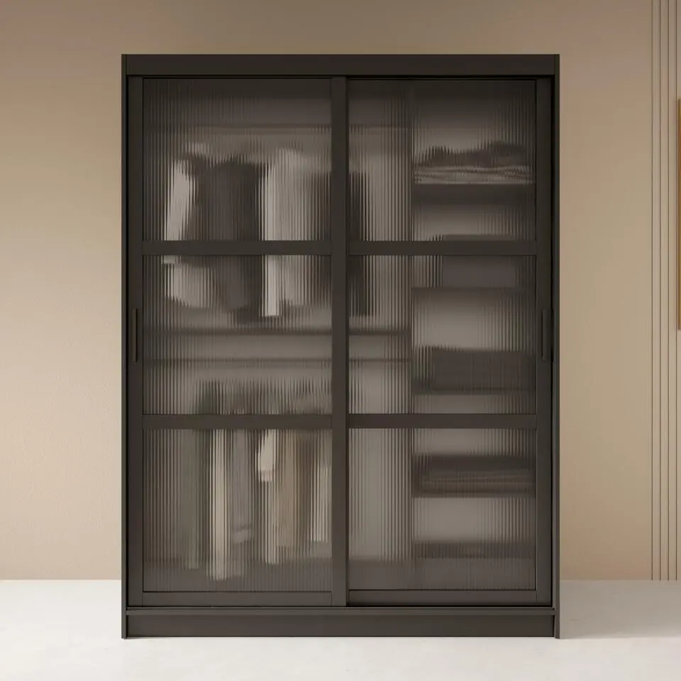 Meubella - Kledingkast Fessaro - Zwart - 150 cm