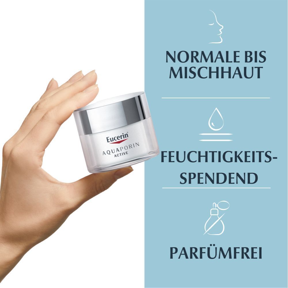 Eucerin® AquaPorin Active für normale Haut bis Mischhaut – Intensive Feuchtigkeitsversorgung