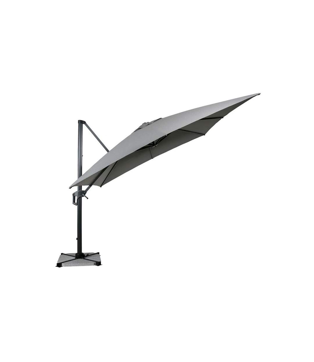 Paris Prix - Parasol Déporté Rotatif grimaud 300cm Gris Clair