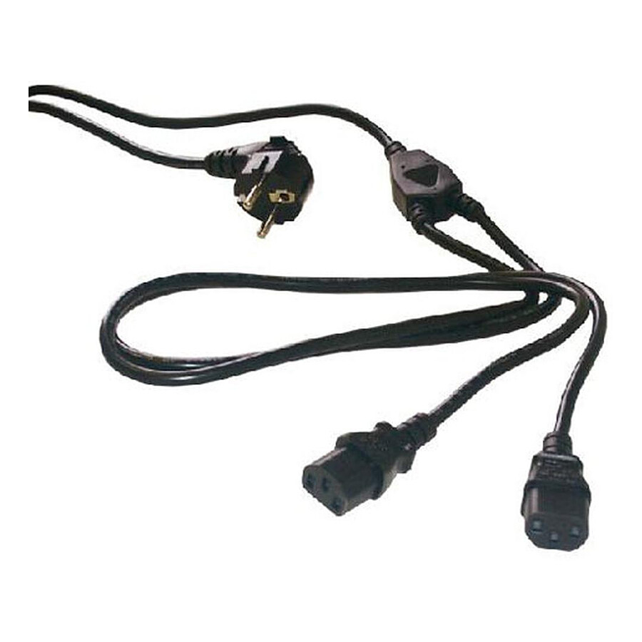 Double câble d'alimentation pour PC/moniteur/onduleur - 3 m