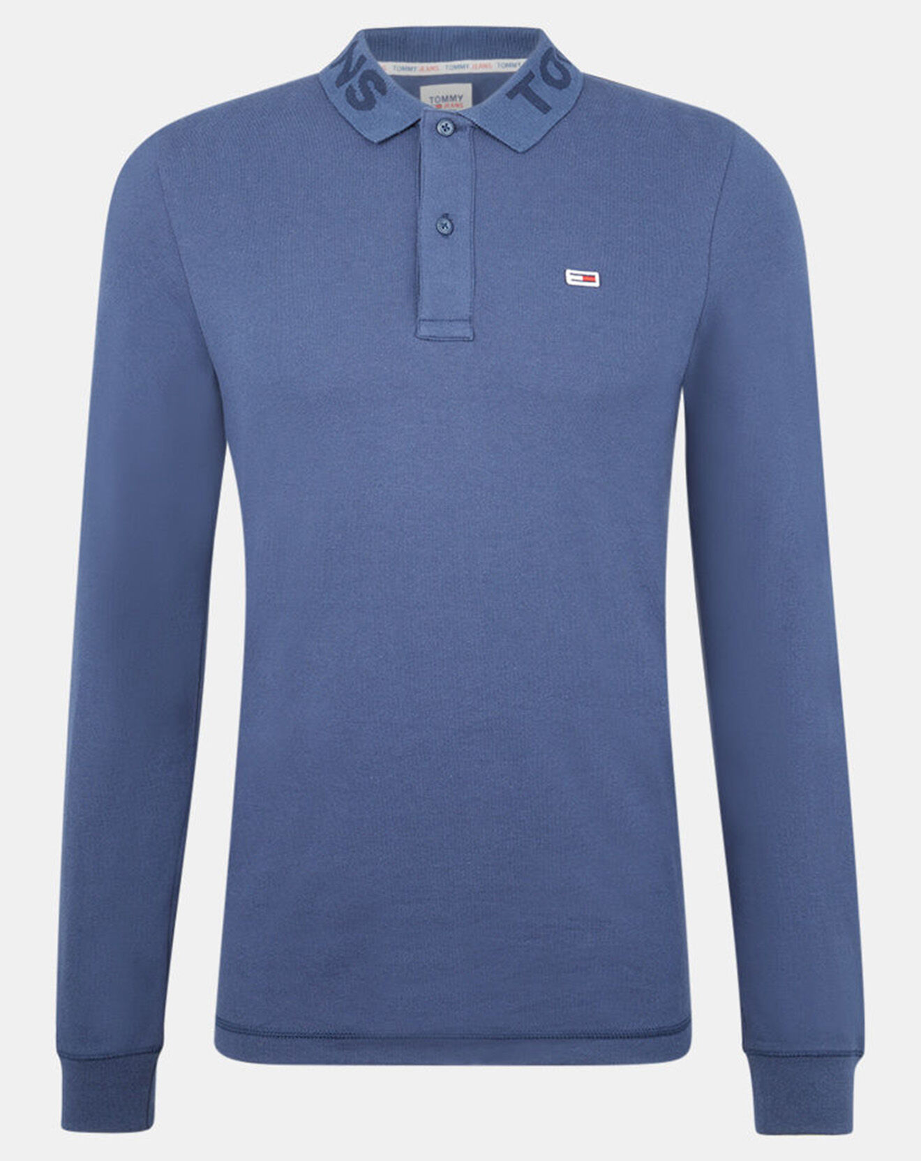 Tommy Jeans Polo en Coton Bio Logo Ton Sur Ton bleu marine