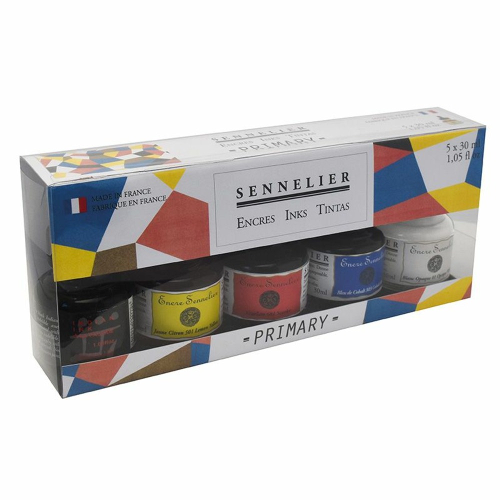 Coffret d'encre de chine - couleurs primaires - 5 x 30 ml