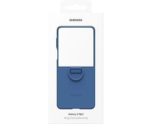 Samsung Galaxy Flip7 Ring Case (Silicone) Dark Blue
