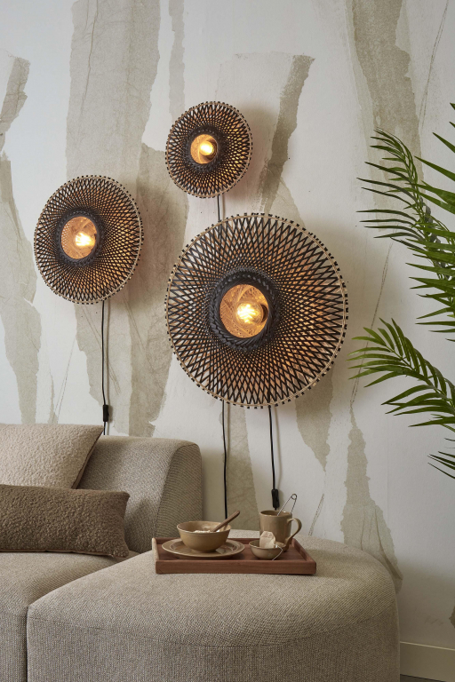 Good&Mojo Kalimantan wandlamp medium Ø60 naturel