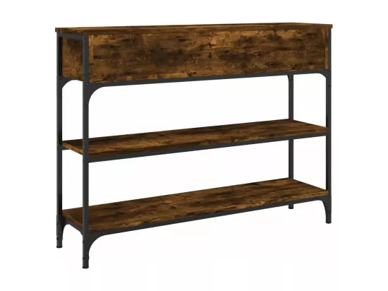 Table console chêne fumé 100x25x75 cm bois d'ingénierie