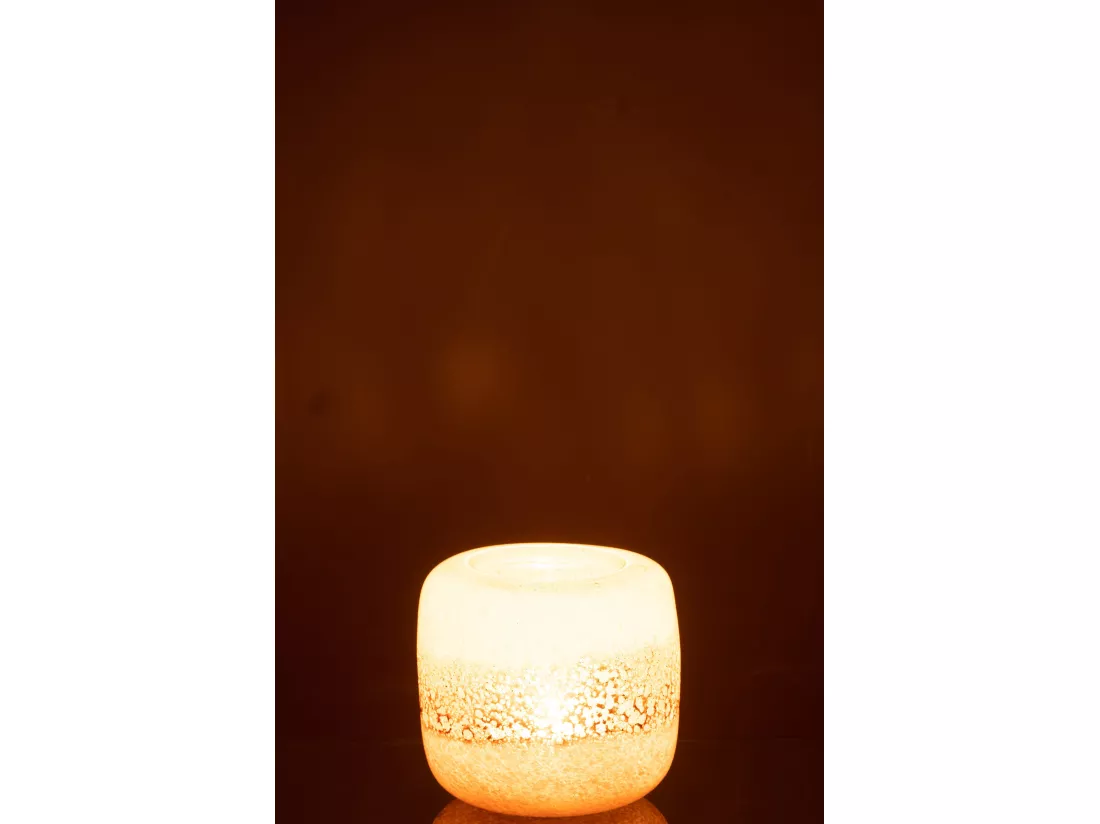Vase opi verre marron/beige 14,2x14,2x13,2cm
