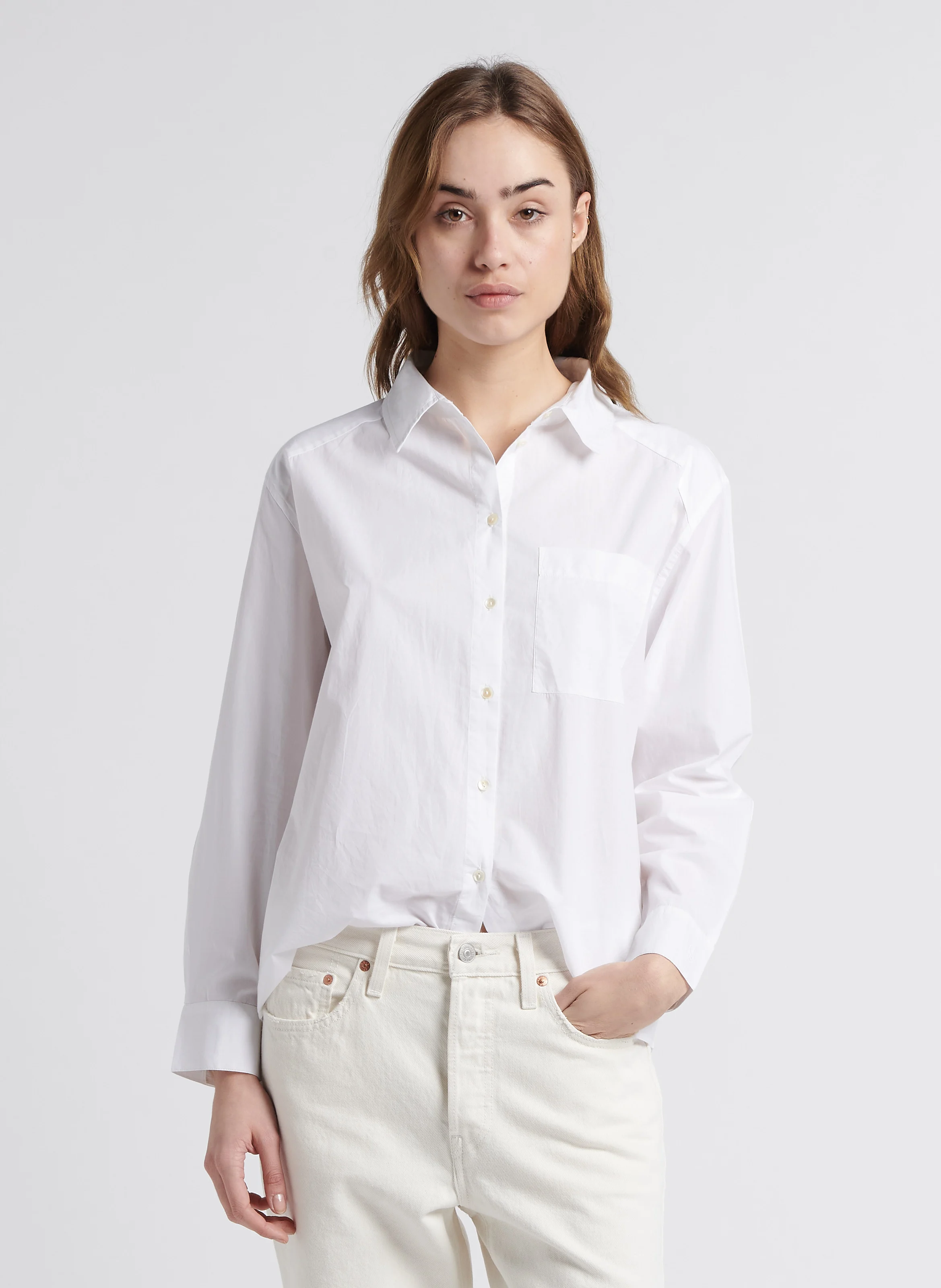 DEBORAH - Chemise col classique en coton | Blanc