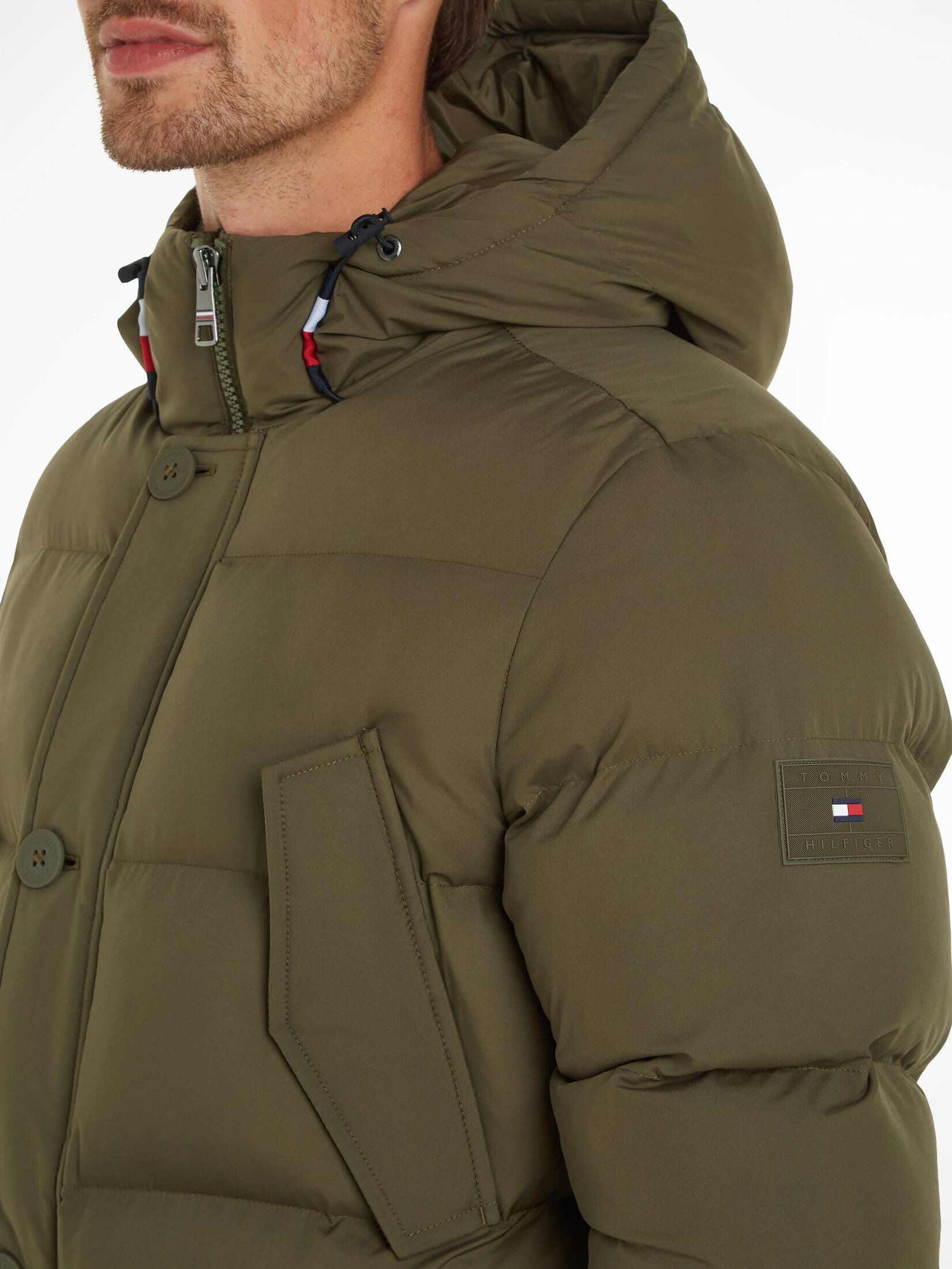 Tommy Hilfiger| Herren Steppjacke mit Kapuze CL ESSENTIAL ROCKIE PARKA