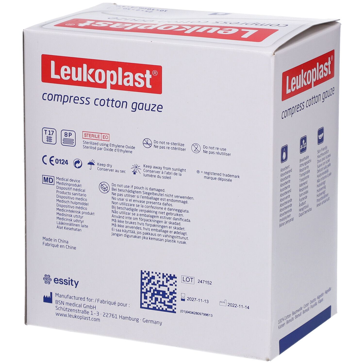 Leukoplast® compress Cotton Gaze 10 x 10 cm steril