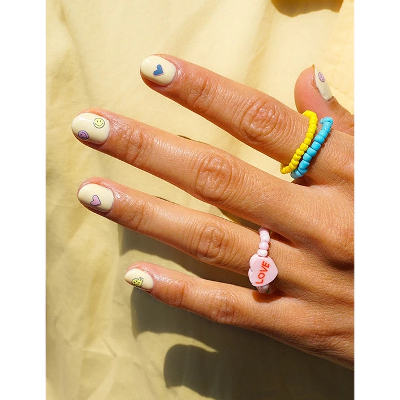 Le Mini Macaron Mini Nail Art Stickers - Jolie Emoji