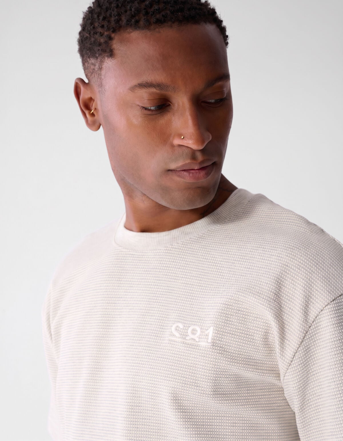 Honeycomb T-shirt Lichtgrijs