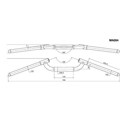Guidon Rizoma RACE RETRO - Noir