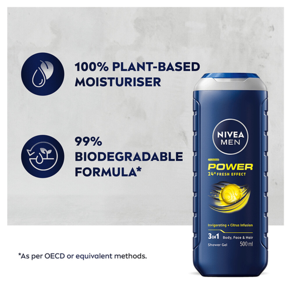 6x Nivea Men Douchegel Power Refresh250 ml
