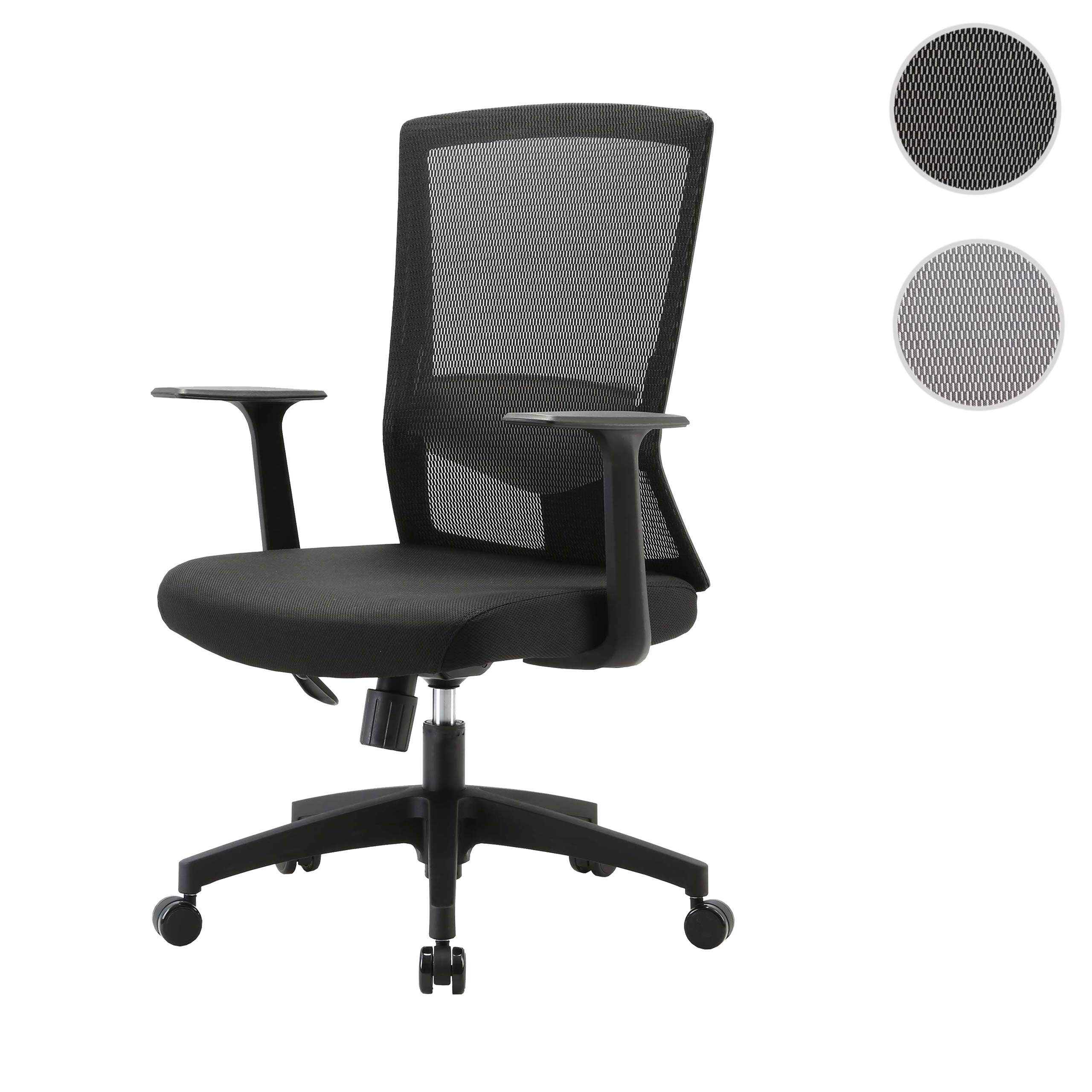 Bürostuhl MCW-J90, Schreibtischstuhl, ergonomische S-förmige Rückenlehne, verstellbare Taillenstütze ~ schwarz