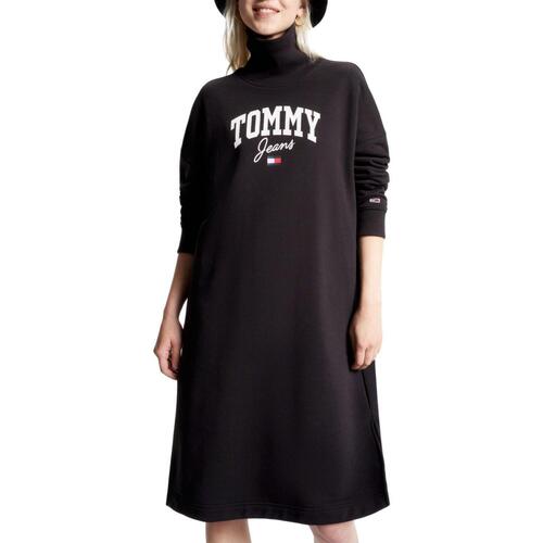 Tommy Jeans - TJW NEW VARISTY MOCK NECK DRESS Negro