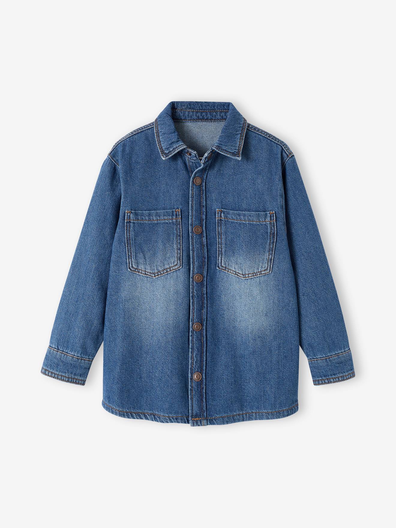 Camisa jeans para meninos, jeans preto