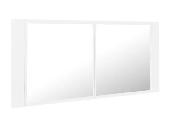 Armoire salle de bain à miroir LED Blanc 100x12x45 cm Acrylique
