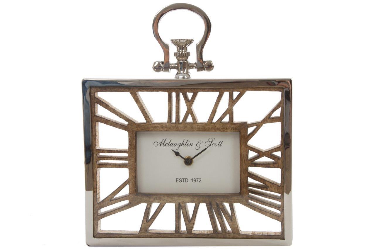 Wand-/Standuhr ARMINA - braun - 25x30 cm