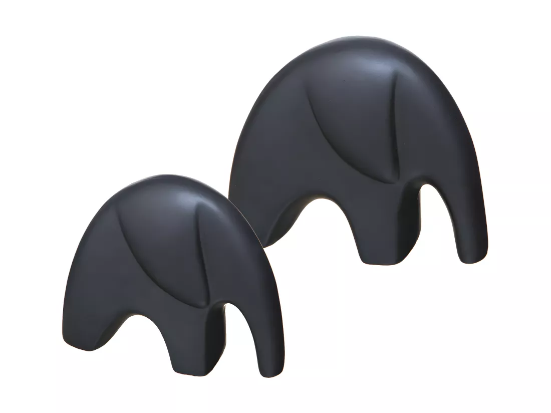 Objet déco Set de 2 Éléphants en céramique noire