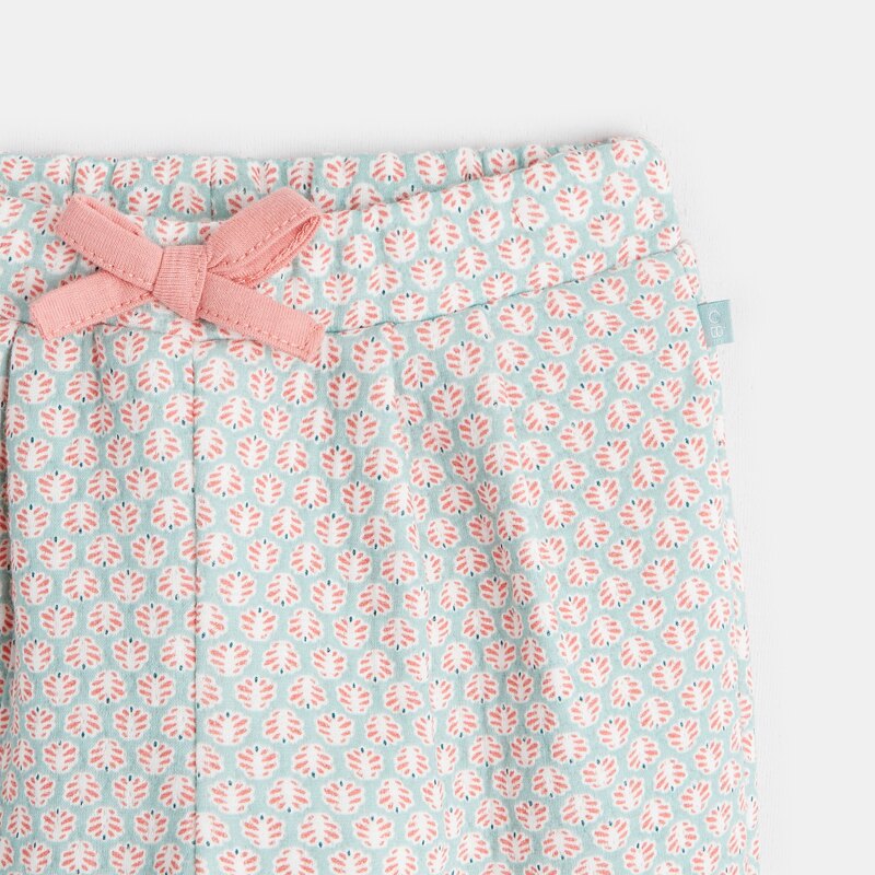 Pantalon molleton taille haute vert bébé fille Vert