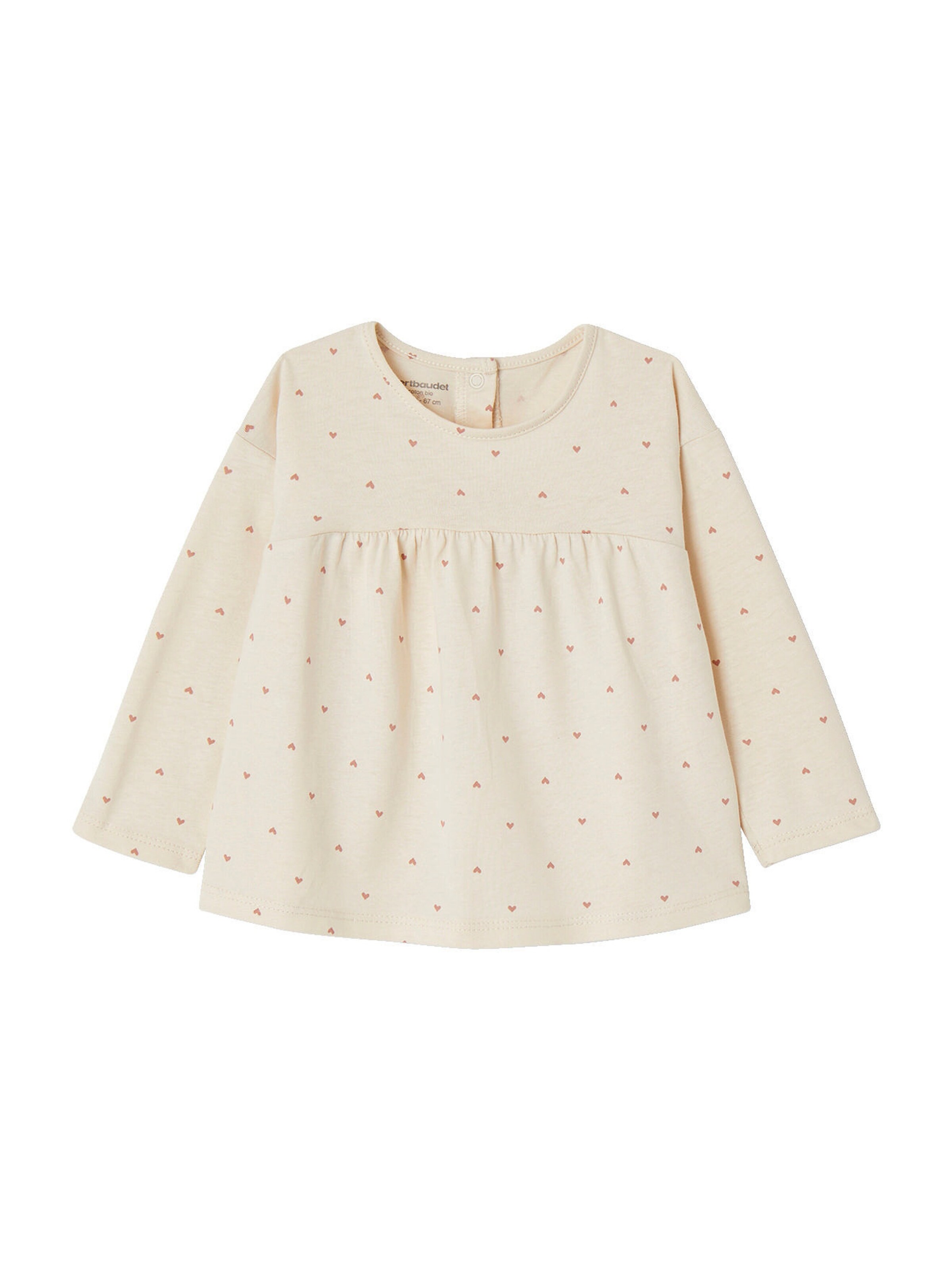 Vertbaudet Baby Shirt mit Print aus Bio-Baumwolle vanille