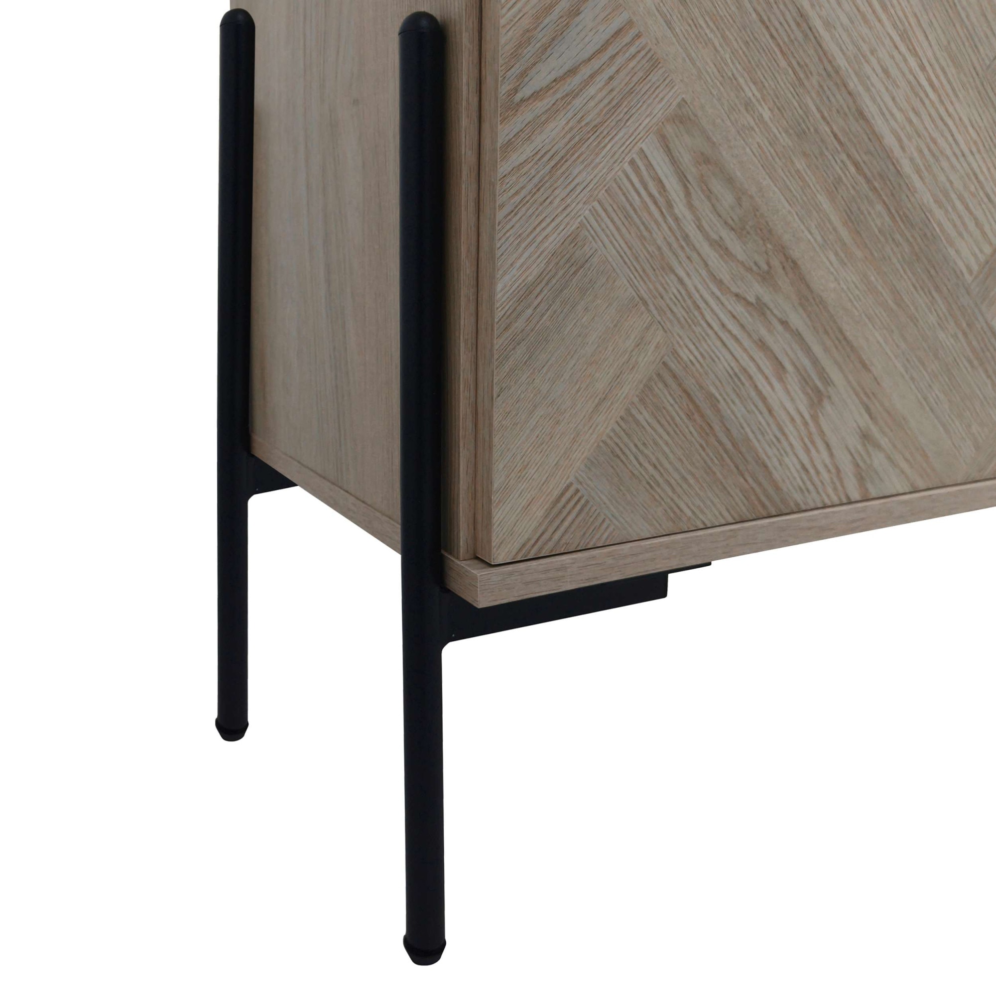 Leonique Lowboard »Eadwine« TV-Kommode, Push-to-open, Türen mit Fischgräten Muster, Breite 175 cm