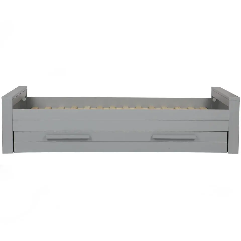 WOOOD Dennis Bed Excl Lade - Grenen - Betongrijs - 53x219x95