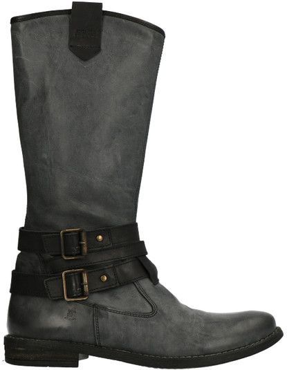 Jochie & Freaks - 17572 - Knielaarzen - Antraciet/Zwart - Leder