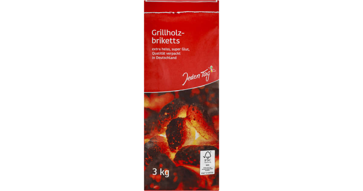 Jeden Tag Grillholzbriketts 3 kg