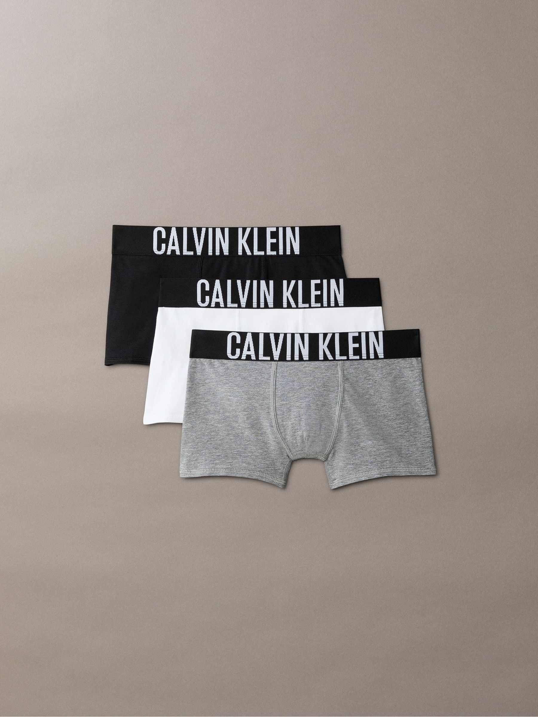 Zwart met chroom - Calvin Klein 3 Pack Boys Trunks Intense Power