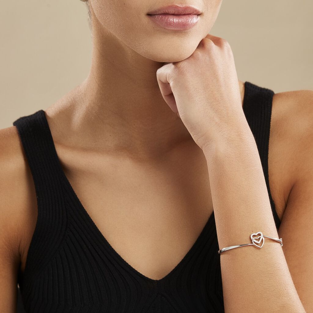 Bracelet Jonc Veronike Argent Blanc Oxyde De Zirconium