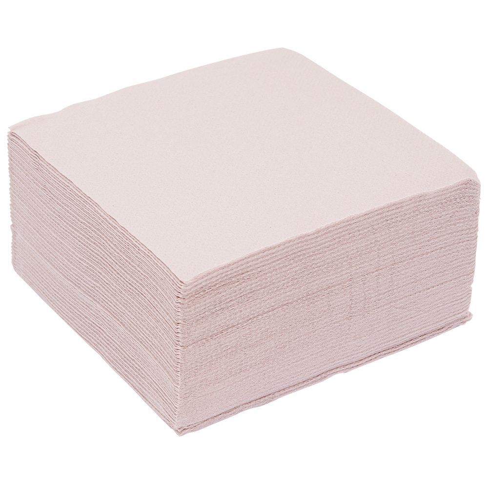 Serviette cocktail 25x25cm papier tex touch rose clair x40