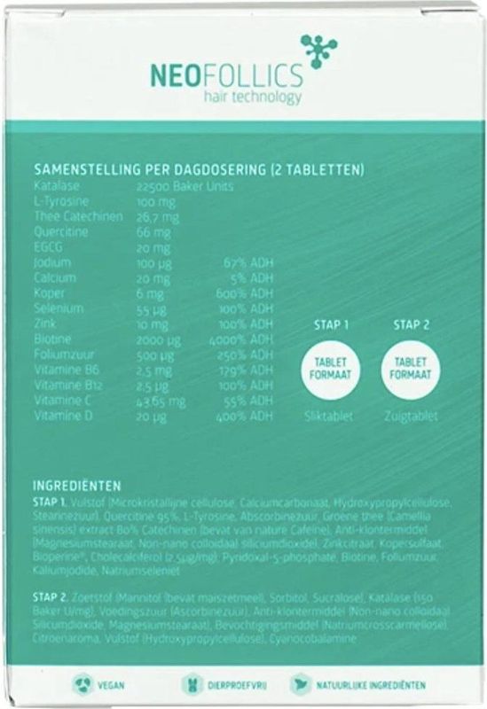Neofollics - Anti Grey Hair Tablets - 60 Stuks - Natuurlijke Voedingssupplementen