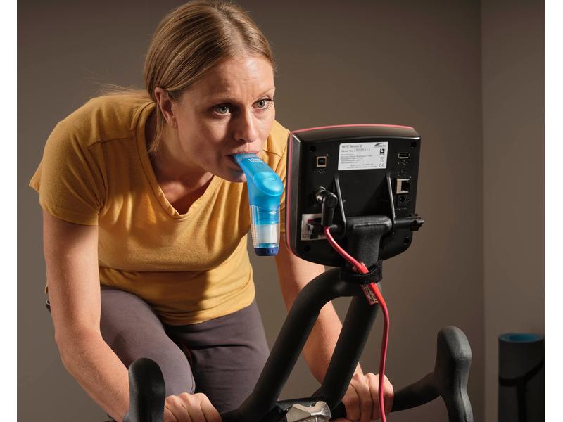 POWERbreathe Atemtrainer Plus Blau, mittlerer Widerstand Atemtrainer für inspiratorisches Muskeltraining