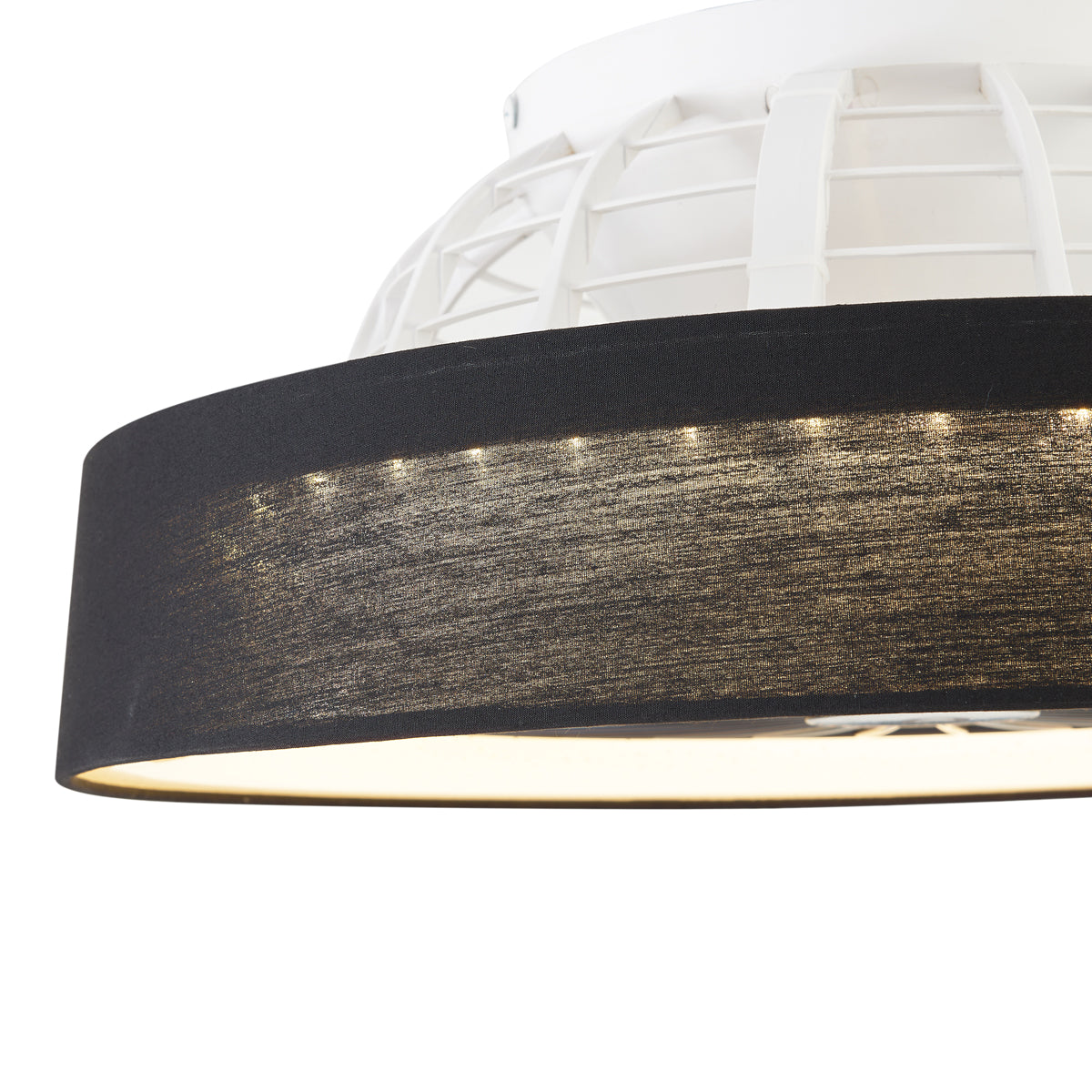 QAZQA Plafondventilator zwart met ster effect 48cm incl. LED dimbaar