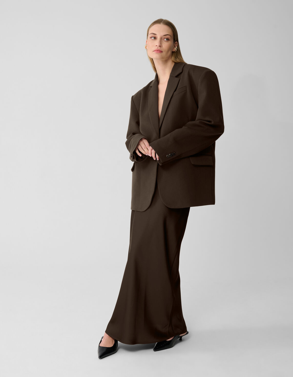 Tapered Blazer Donkerbruin By Lonneke