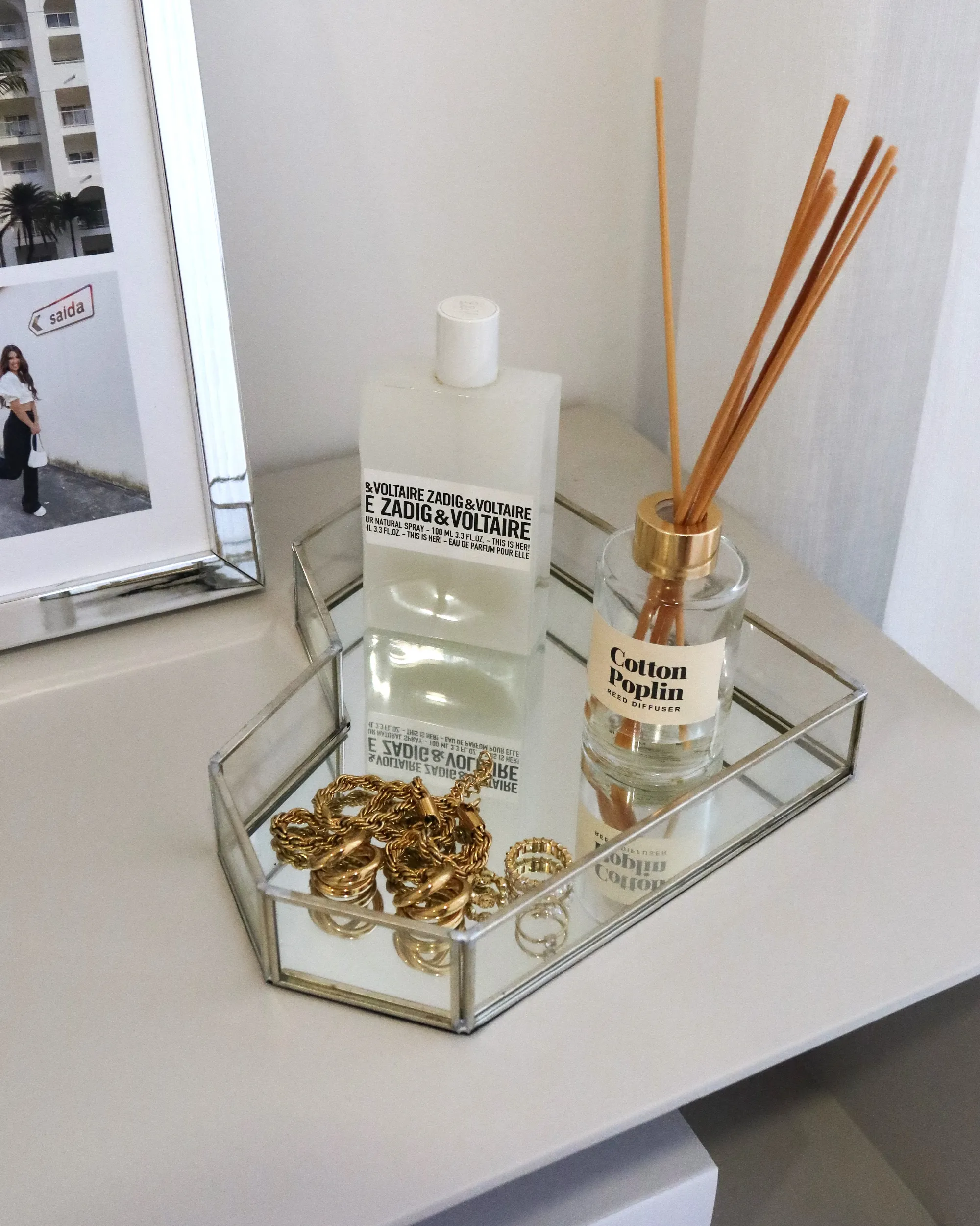 Decoratief dienblad Hart PONTIVY Glas Zilver