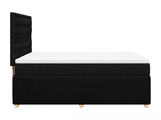 Sommier à lattes de lit avec matelas Noir 140x190 cm Tissu