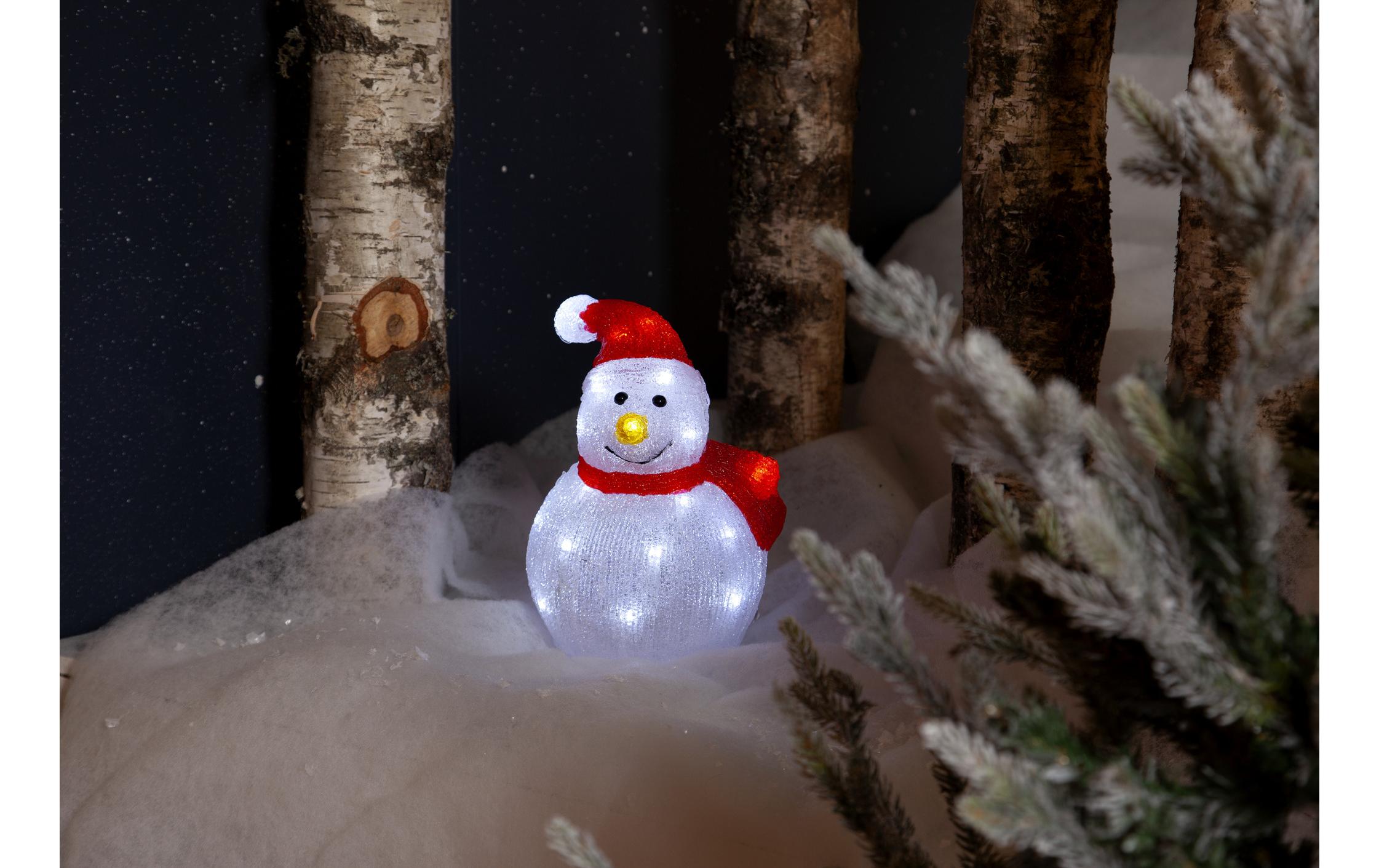LED-Figur Crystalo Schneemann, 25 cm, TransparentSchneemann mit LED Beleuchtung